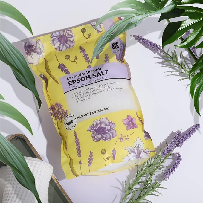 Epsom Salt for Soaking, 9 lb Scented Bath Salts for Women, Lavender & - Image 3