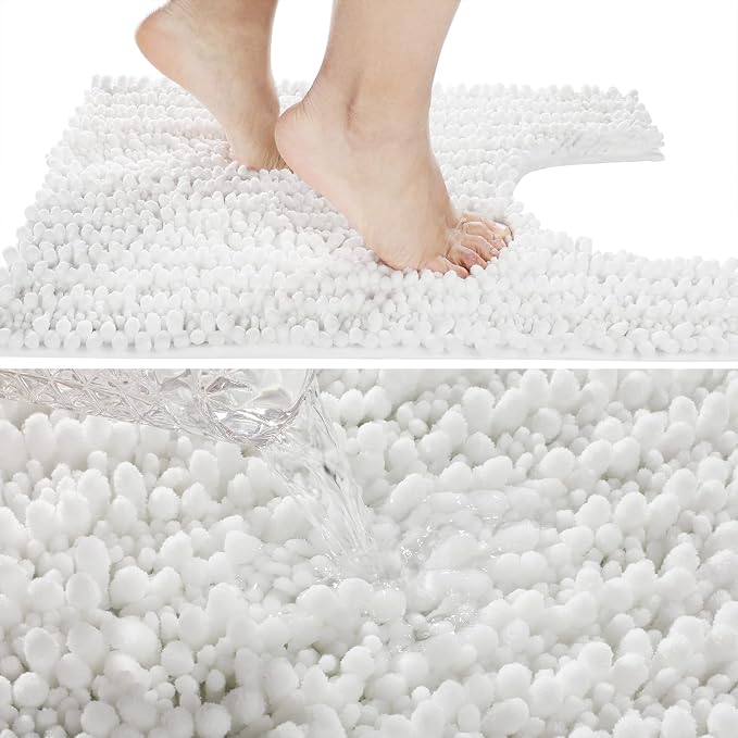 Yimobra Toilet Rugs U Shaped 24x20, Soft Comfortable Absorbent Chenille Toilet - Image 3
