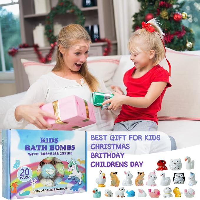 Bath Bomb Gift Set with Toys Inside, 20 Pack Organic Bath Bombs - Image 6