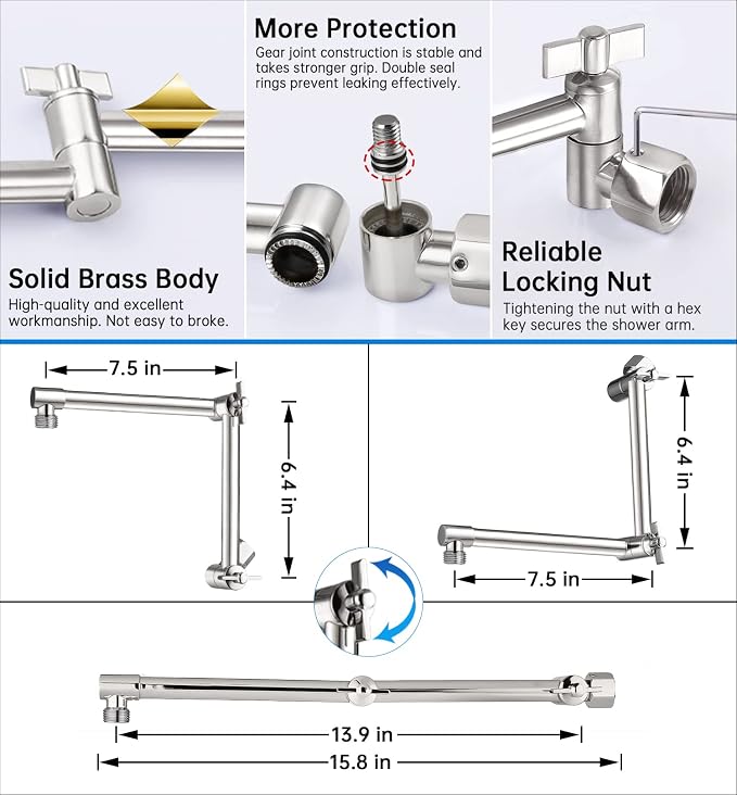 G-Promise All Metal 12 Inches Rainfall Shower Head - Image 4