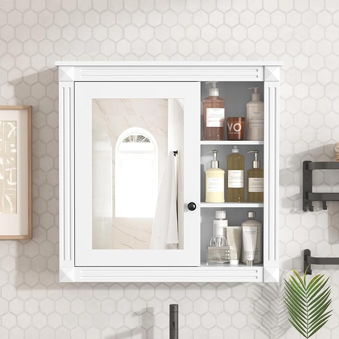 30" White Bathroom Medicine Cabinet - Image 8