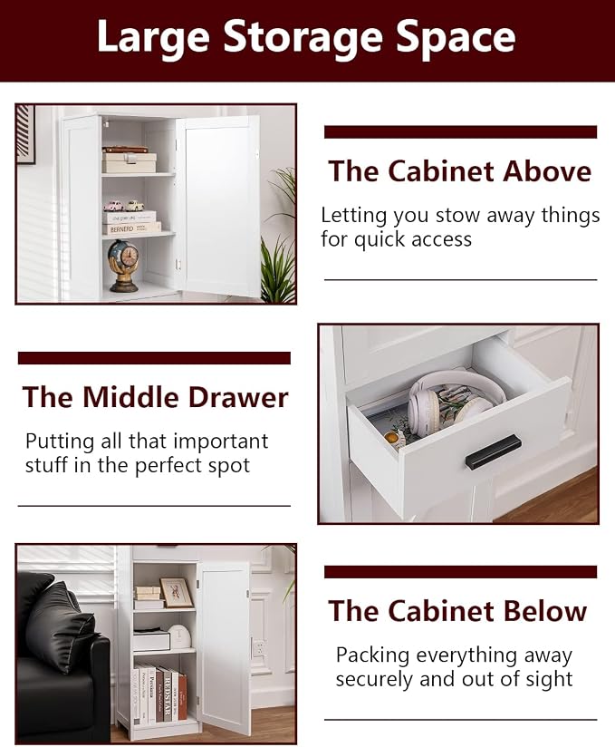 WEENFON Tall Bathroom Cabinet, Storage Cabinet - Image 8