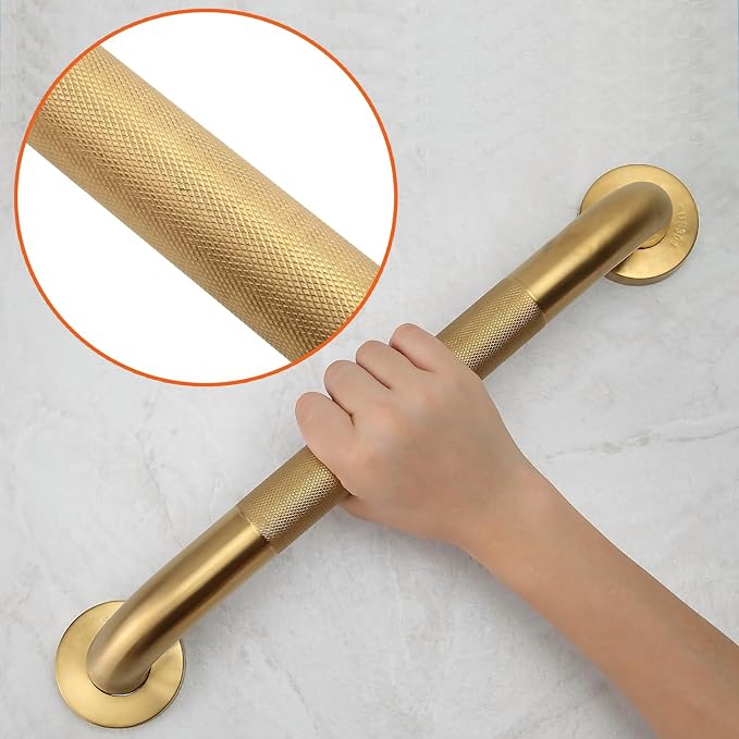 Shower Grab Bar, 2 Pack 16 Inch Gold Bathroom Grab Bar, 1.25" Diameter 304 - Image 3