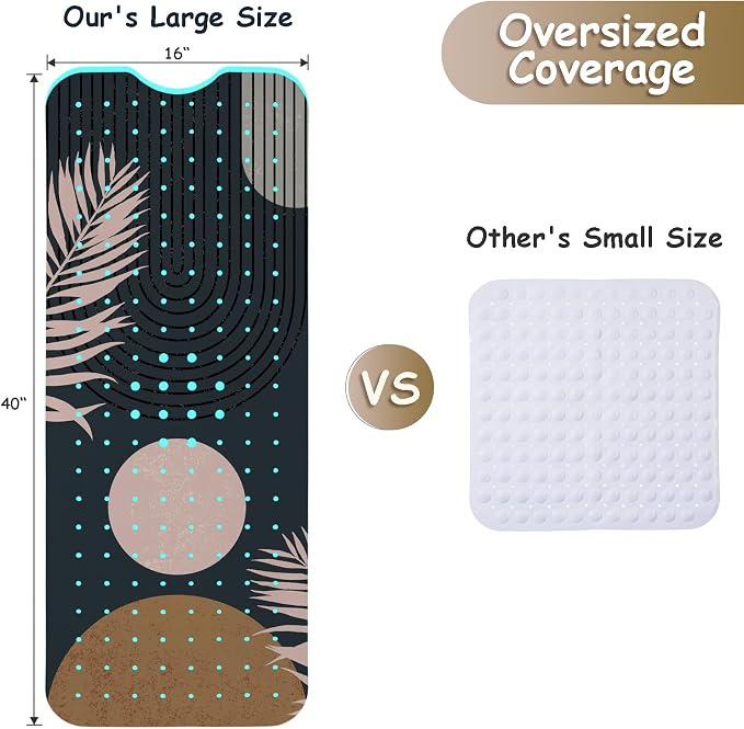 Bathtub Mat Non Slip, Bohemia Extra Long Bath tub Mat Shower Floor Mat - Image 2
