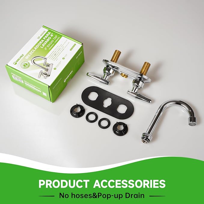 SOLVEX 2 Handle Bathroom Faucet 4 Inch Centerset Bathroom Sink Faucet, 3 Hole - Image 7