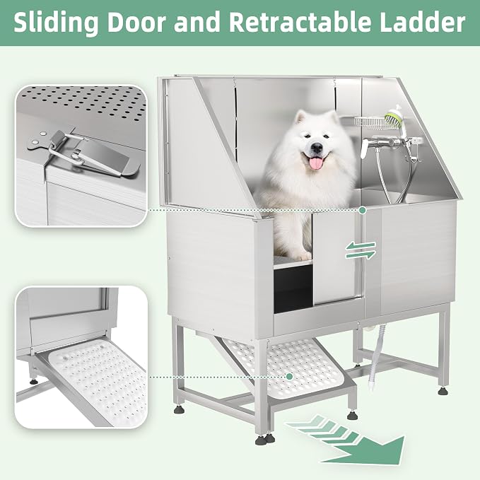 Professional Stainless Steel Dog Washing Station - Image 6