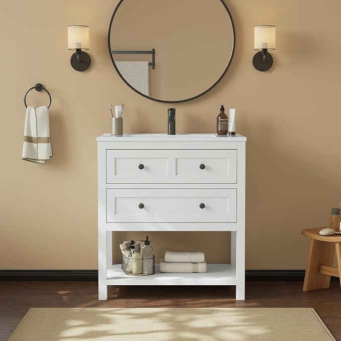 30 Inch Bathroom Vanity with Sink, Modern Bathroom Single Sink Vanity, Bathroom - Image 8