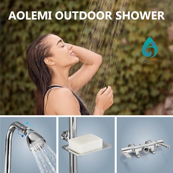 Aolemi Outdoor Shower Fixtures, Outdoor Shower Kit Faucet System 3 Inch Center - Image 2