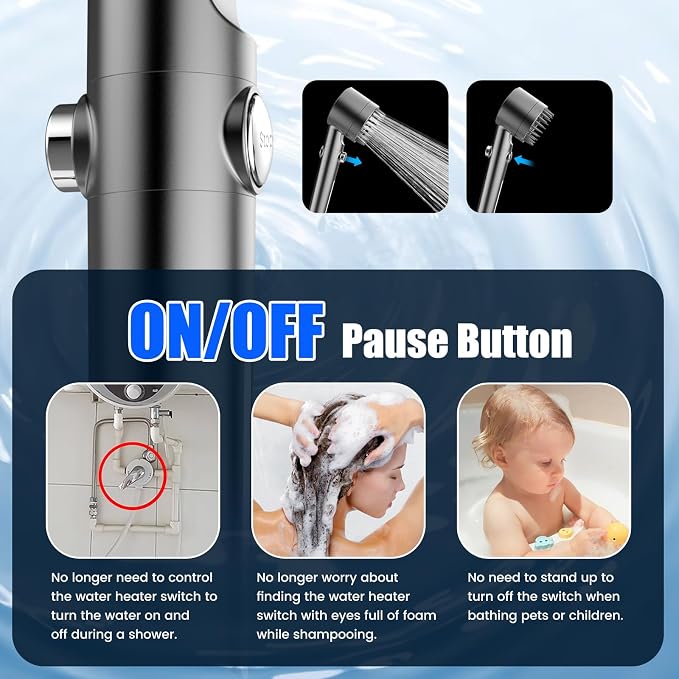 Filtered Shower Head with Handheld, High Pressure Water Flow and Multiple Spray - Image 5