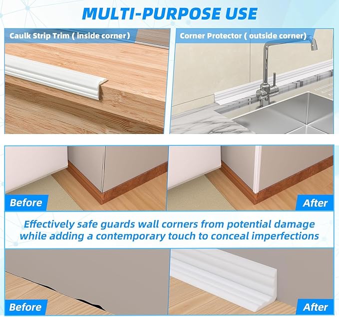 20FT Flexible Wall Corner Protector Moulding Trim, Peel and Stick Inside & - Image 6