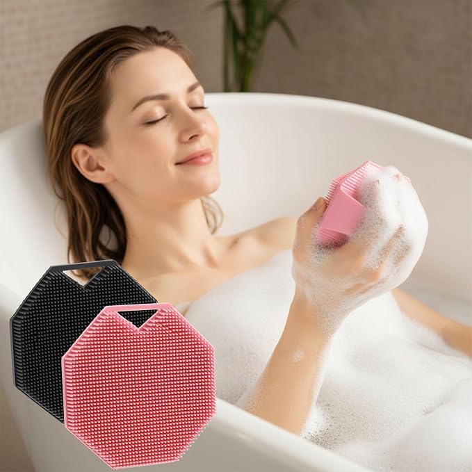 Ouligay 2 Pack Silicone Body Scrubber Exfoliator Shower Brush - Image 7