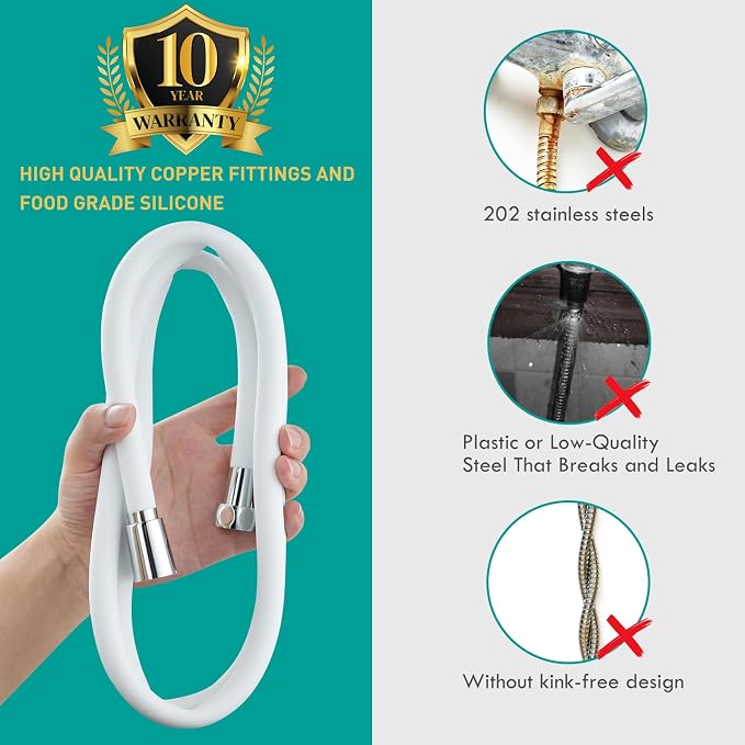 Ultra-Soft Silicone Shower Hose 59 Inches - Image 5