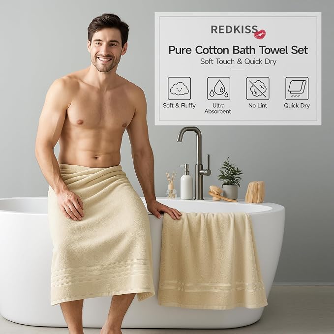 REDKISS 6 Piece Luxury Bath Towel Set - Image 6