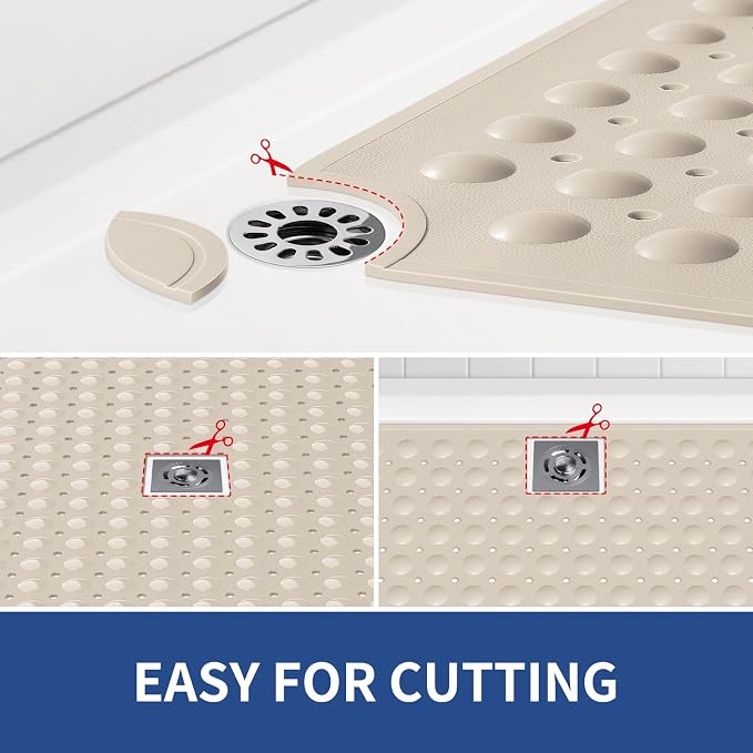 OTHWAY Large Shower Mat 34"x 23", TPE Non Slip Shower Mat - Image 6