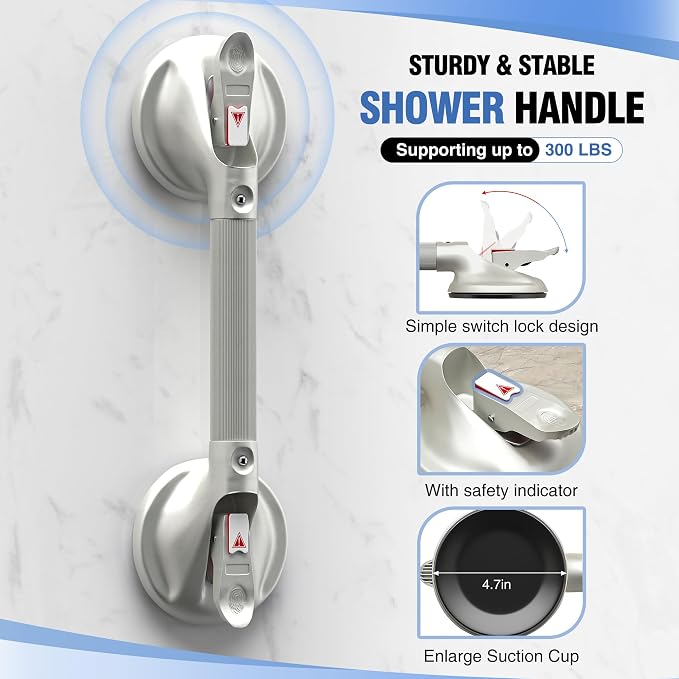 DAILYLIFE Grab Bars for Bathtubs and Showers, 15 inch Shower Handles for - Image 3