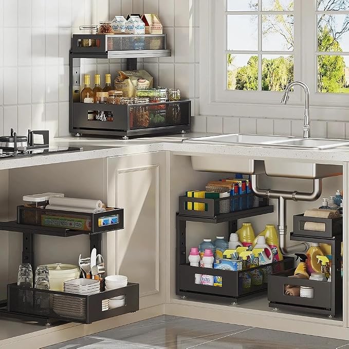 1 Pack 10.8"-14.9" H Under Sink Organizers and Storage Height Adjustable - Image 8