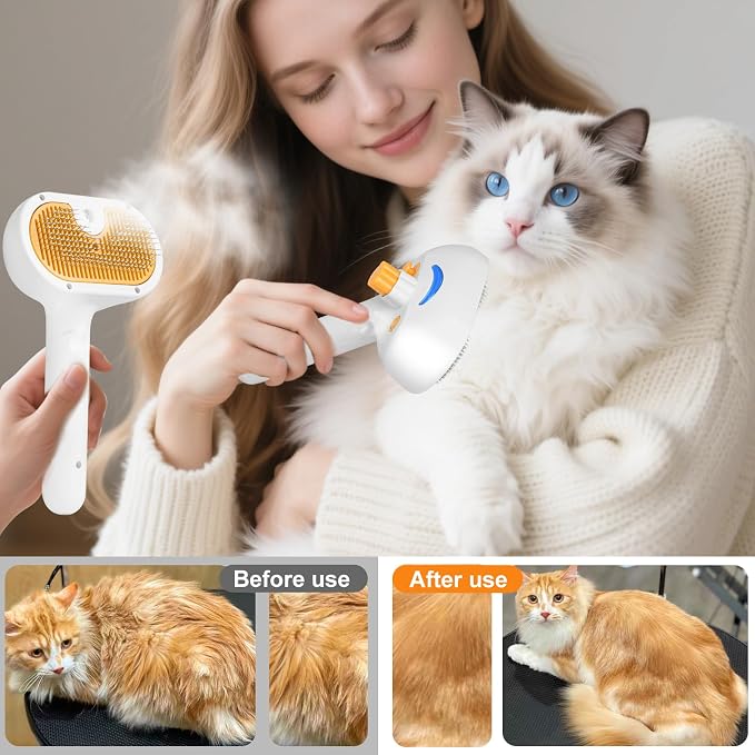 Pet Steam Brush for Dog & Cat – 3-in-1 Spray Hair Removal Comb – Steam for - Image 8