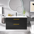 30" Bathroom Vanity with Sink, Floating Vanity Bathroom Sink Cabinet Wall Mount by Buytime