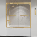 Bathtub Double Sliding Door 55-59 in, Semi-Frameless Double Sliding Tub Shower by Unknown