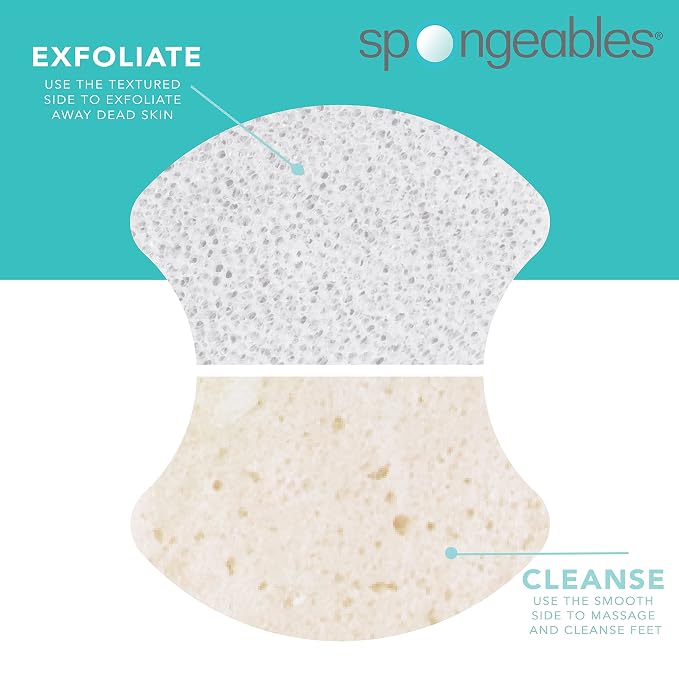 Spongables Pedi Scrub Foot Exfoliating 5+ Wash Travel Sponge, Coconut Colada - Image 4
