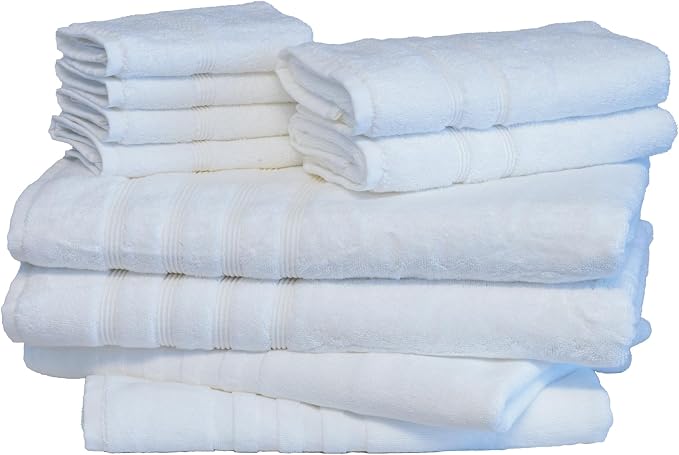 Mosobam Luxury Turkish 10pc XL Deluxe Bath Bundle Body Hand Face Towel and Mat by Mosobam