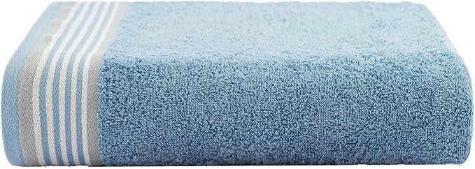 CASA COPENHAGEN He & She 2 Pieces Large Bath Sheet Set- Grey Violet + Dusty Blue - Image 3