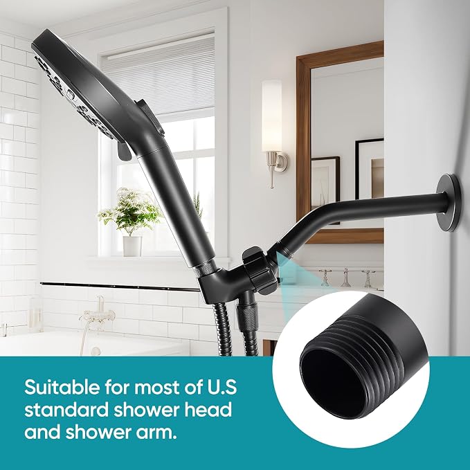 Cobbe Shower Arm with Flange and Teflon Tape, 6-Inches Wall Mounted Shower Pipe - Image 3