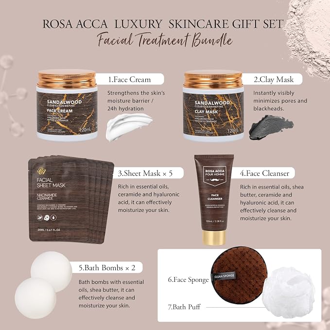 Christmas Gifts for Men, Facial Skin Care Set, Bath & Body Gift Kit, Face - Image 3