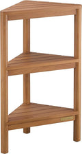 Fully Assembled Teak Corner Bath Shower Storage Stand, Corner Shelves, Shower by Unknown