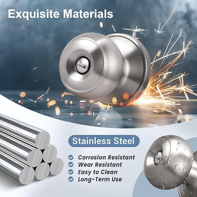 KNOBWELL Brushed Nickel Door Knobs - Image 6