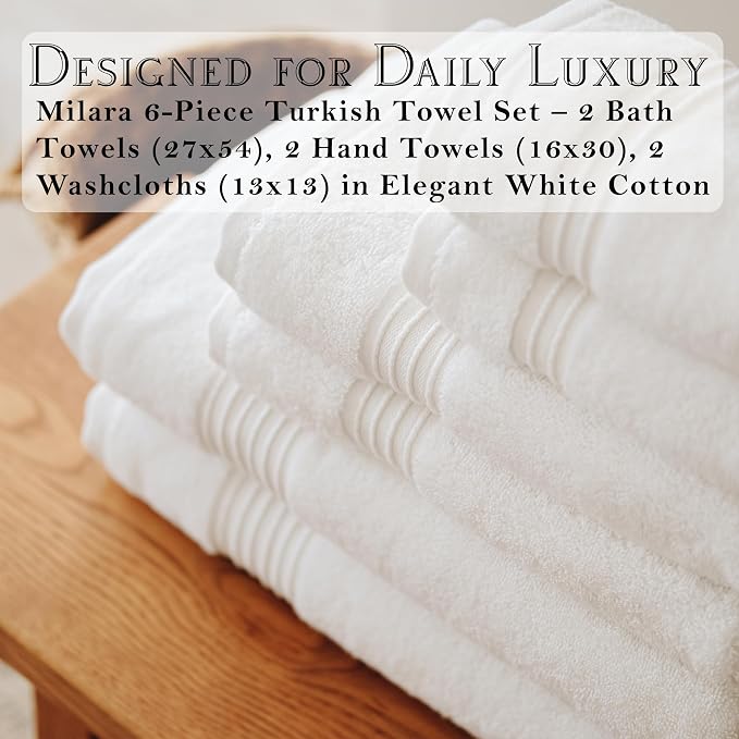 Milara Turkish Bath Towels Set of 6| 2 Bath Towels, 2 Hand Towels & 2 Wash - Image 7