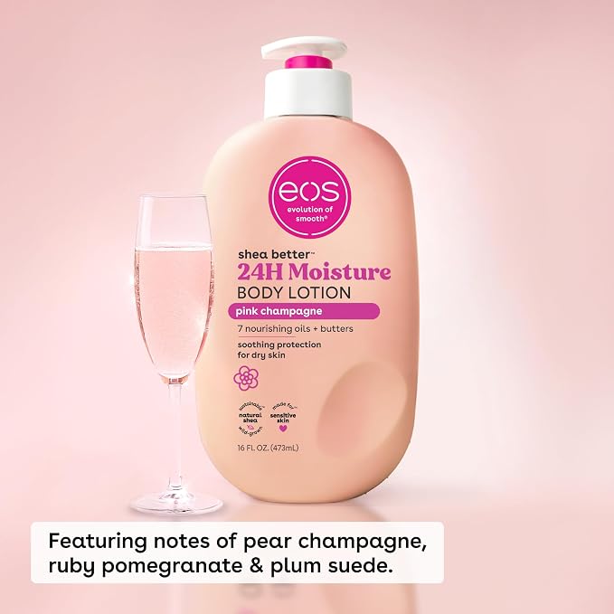 eos Shea Better Body Lotion Pink Champagne, 24-Hour Moisture Skin Care - Image 2