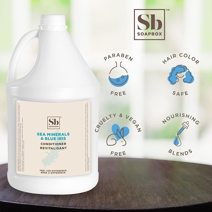 Soapbox Hair Conditioner, Sea Minerals & Blue Iris, Color Safe, Sulfate Free & - Image 3
