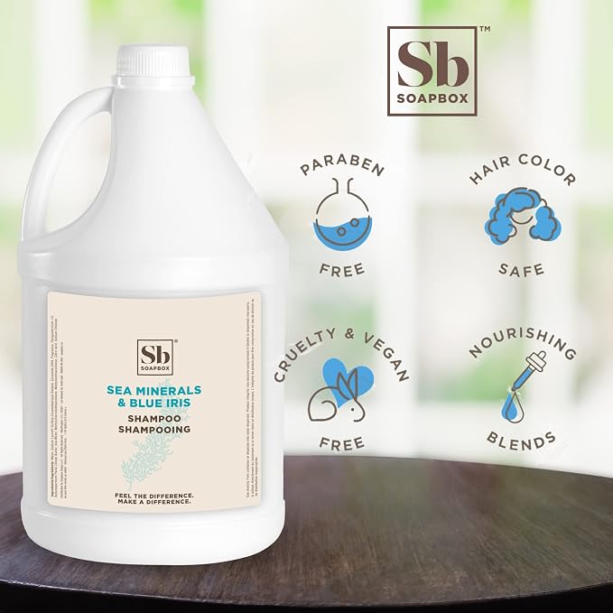 Soapbox Sea Minerals & Blue Iris Shampoo, Color Safe, Harsh Harsh Sulfate Free - Image 4
