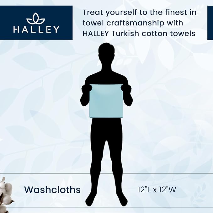 HALLEY Turkish 8 Pack Premium Washcloths 650 GSM Highly Absorbent Super Soft - Image 7