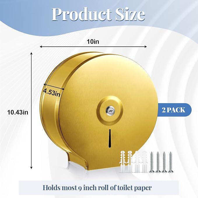 Mifoci 2 Pcs Industrial Toilet Paper Holder Commercial Roll Dispenser Wall - Image 2