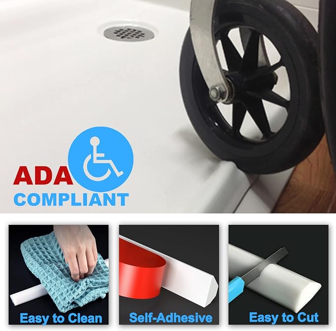 Duzzy 75 Inch Collapsible Shower Water Dam, Shower Threshold Water Stopper - Image 6