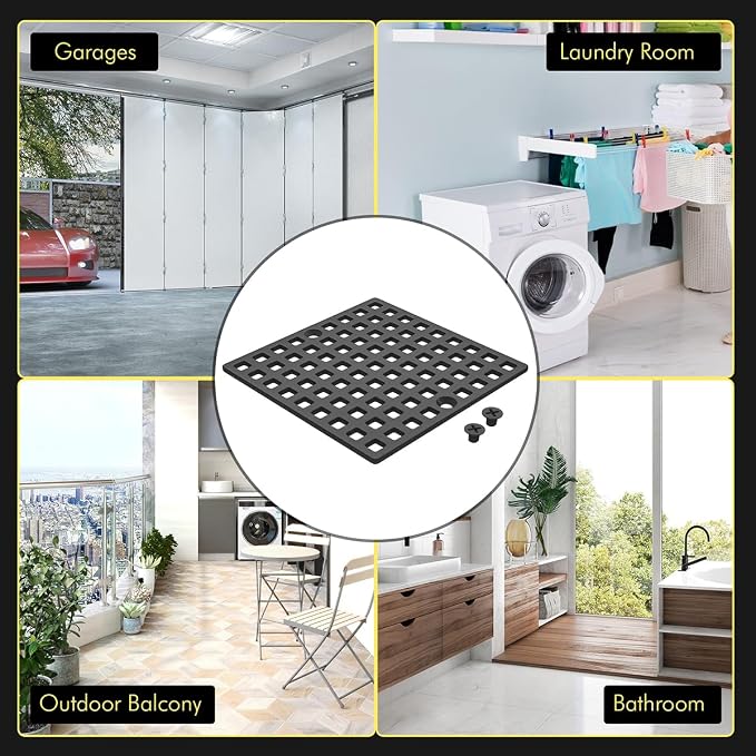 2PC 3-7/8" Matte Black Shower Drain Cover - Image 7