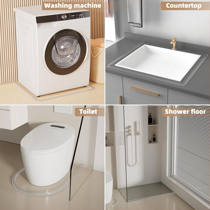 78” Transparent Shower Threshold Water Dam Stopper - Image 5