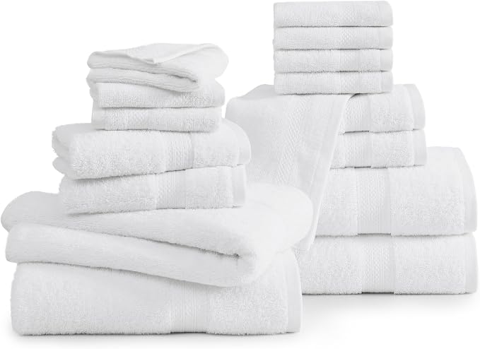 LANE LINEN 100% Mercerized Cotton Luxury Bathroom Towel Set - Image 2