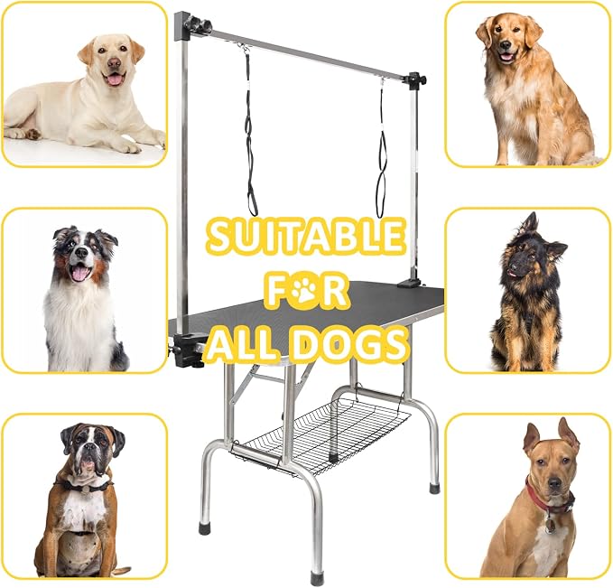 ROOMTEC 36" Dog Grooming Table, Foldable Home Pet Bathing Station - Image 3