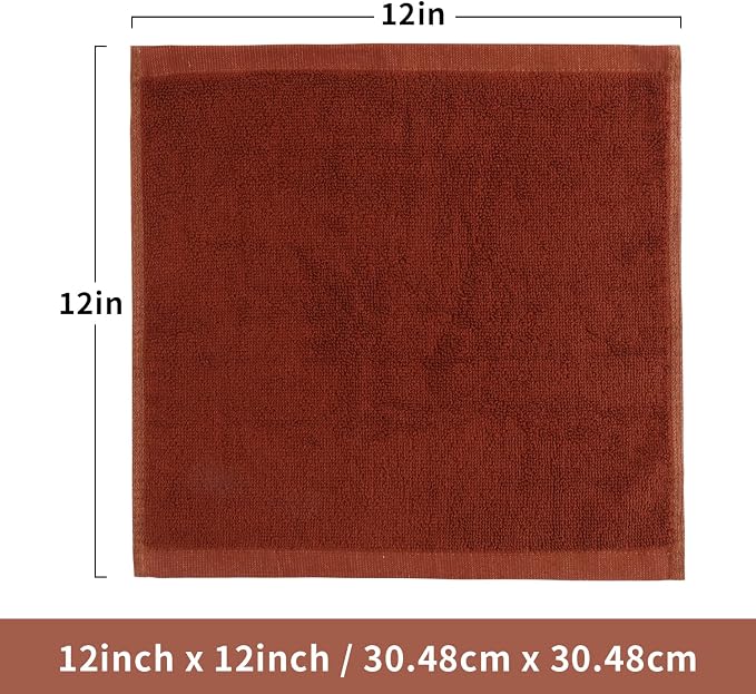 6 Pack 100% Cotton Wash Cloth, 12x12 Inch Highly Absorbent and Soft Feel - Image 2