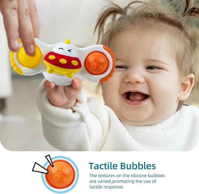 LiKee Strong Suction Cup Fidget Rotating Sensory Bath Toys - Image 2