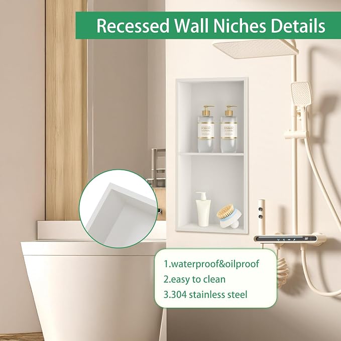 SaniteModar Shower Niche, Stainless Steel Niche - Image 6