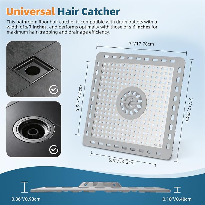 Hibbent 2 Pack Upgraded Shower Drain Hair Catcher, Shower Drain Cover - Image 7