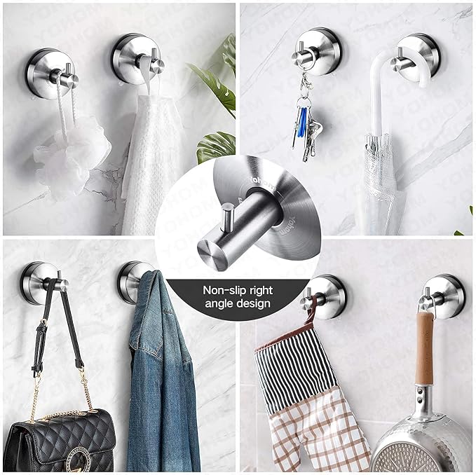 YOHOM Stainless Steel Vacuum Suction Cup Bathroom Shower Holders - Image 2