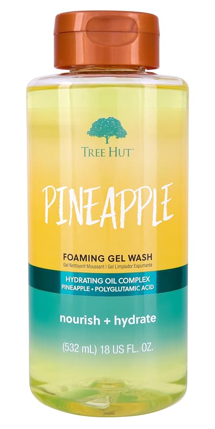 Tree Hut Pineapple Foaming Gel Wash, Hydrating & Moisturizing Body Wash by TreeHut