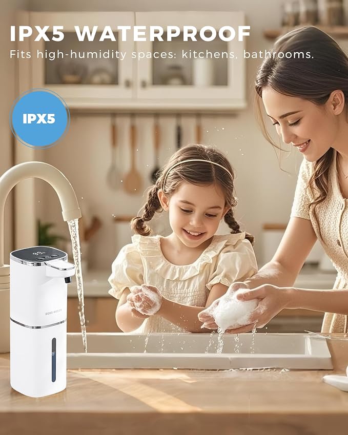 Automatic Liquid Soap Dispenser, 12.8oz Rechargeable, Adjustable Liquid Levels - Image 5