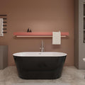 Black 59 inch Freestanding Soaking Bathtub, WHALEKING Modern Stand Alone Free by WHALEKING