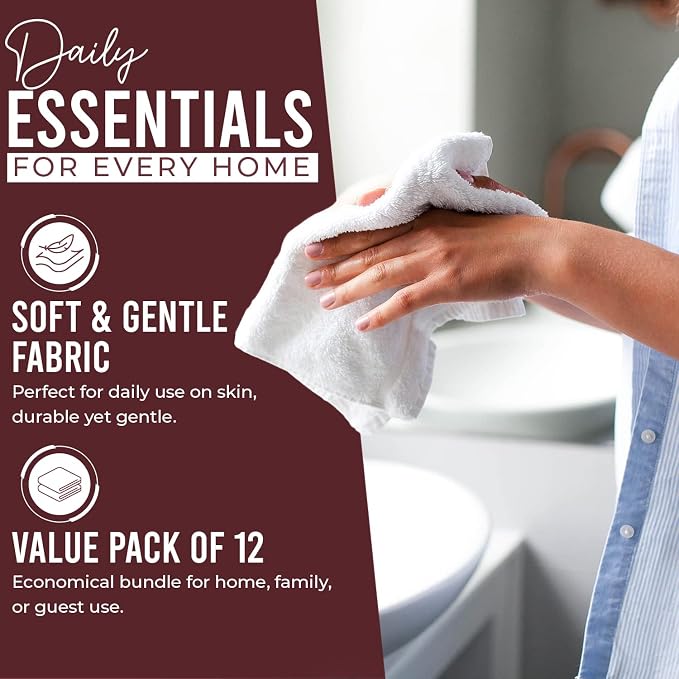 DAN RIVER 12 Pack Wash Cloths for Showering - Image 3